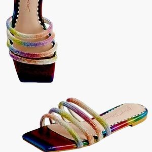 Life In Shimmering Technicolor Slide Sandal Rainbow Multi